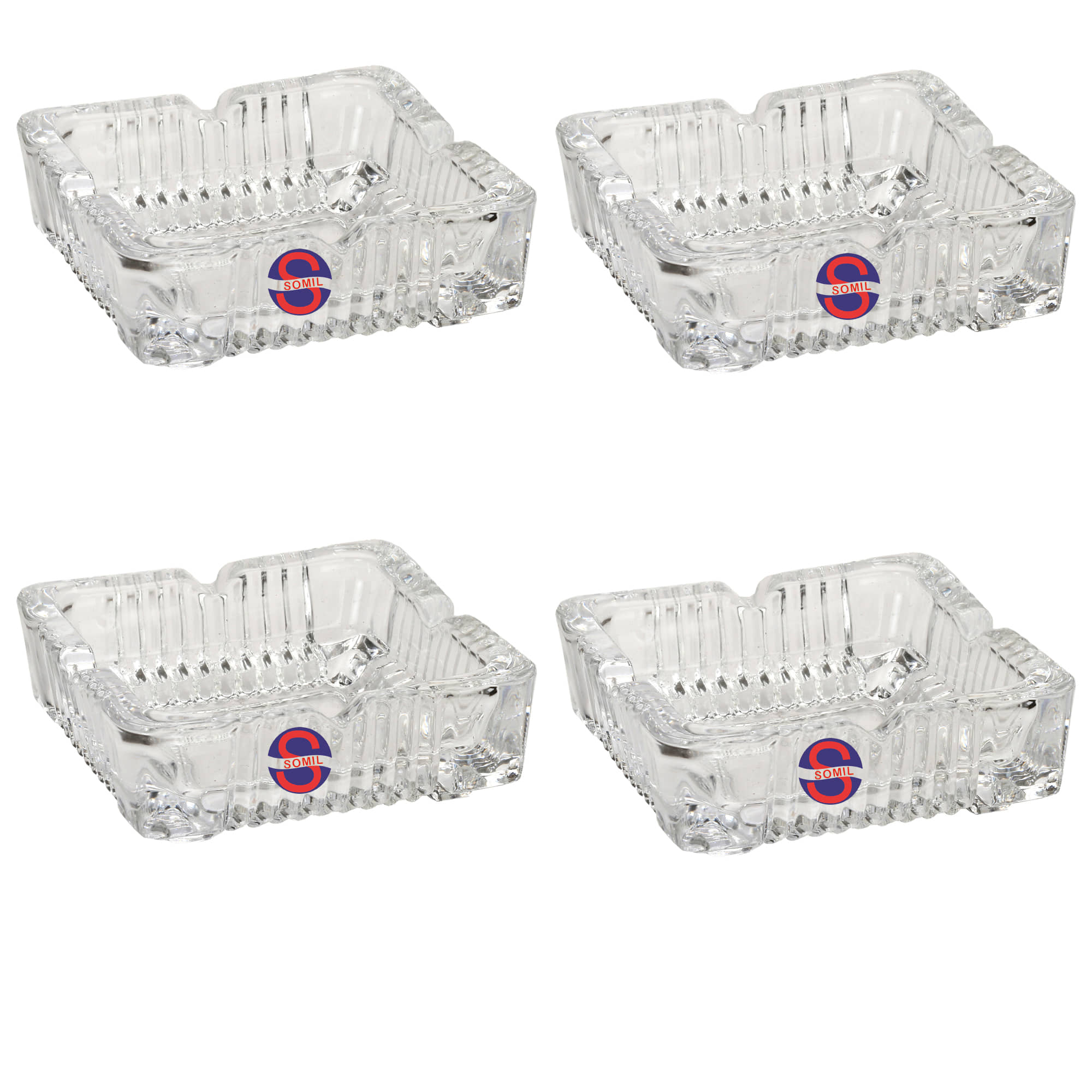 Somil Glass Ash Tray, Transparent, Pack Of 4, 100 ml - Cookware | Buy online on ZillyBuy