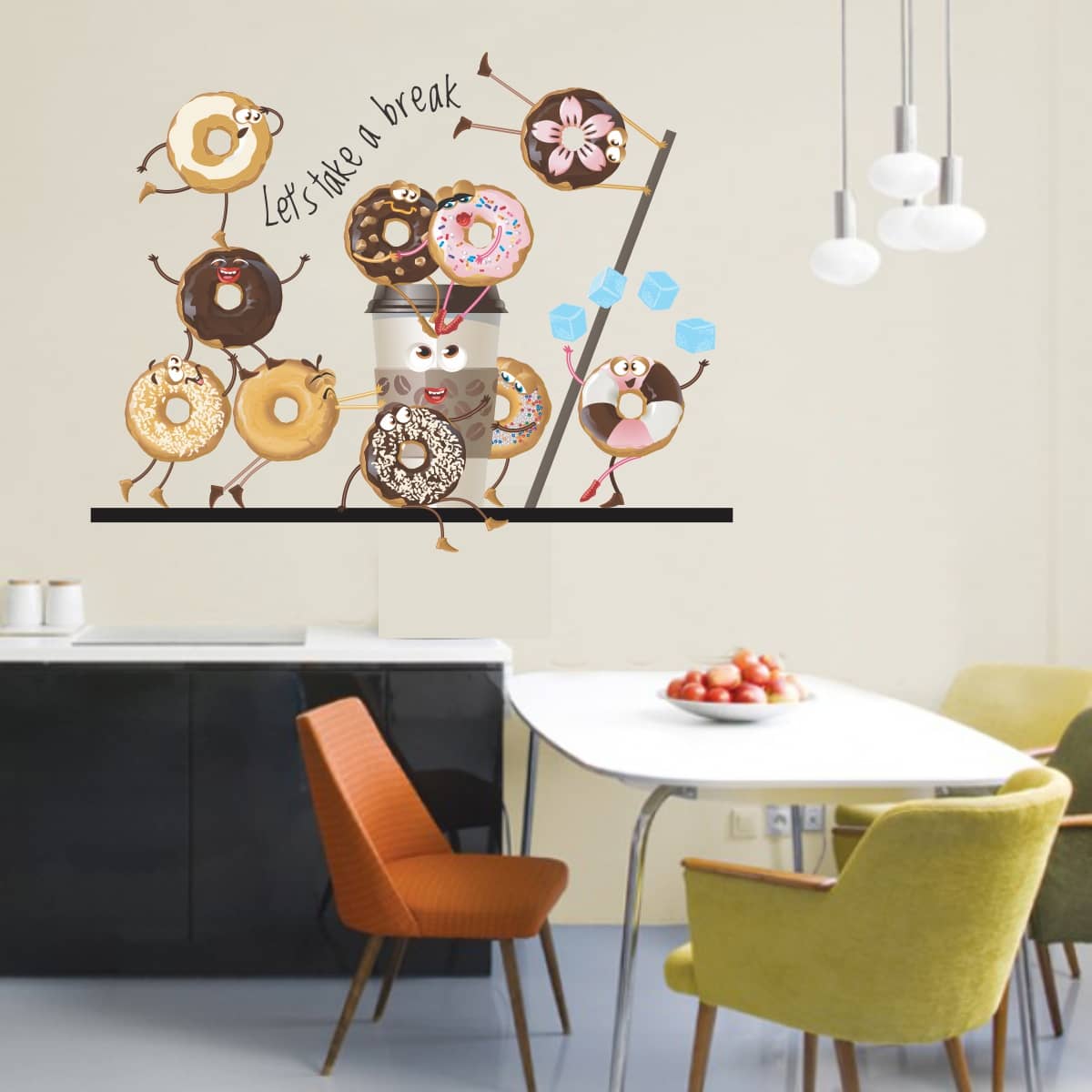 Sticker Studio Dounuts Cake Foods & Beverages Sticker ( 48 x 58 cms )