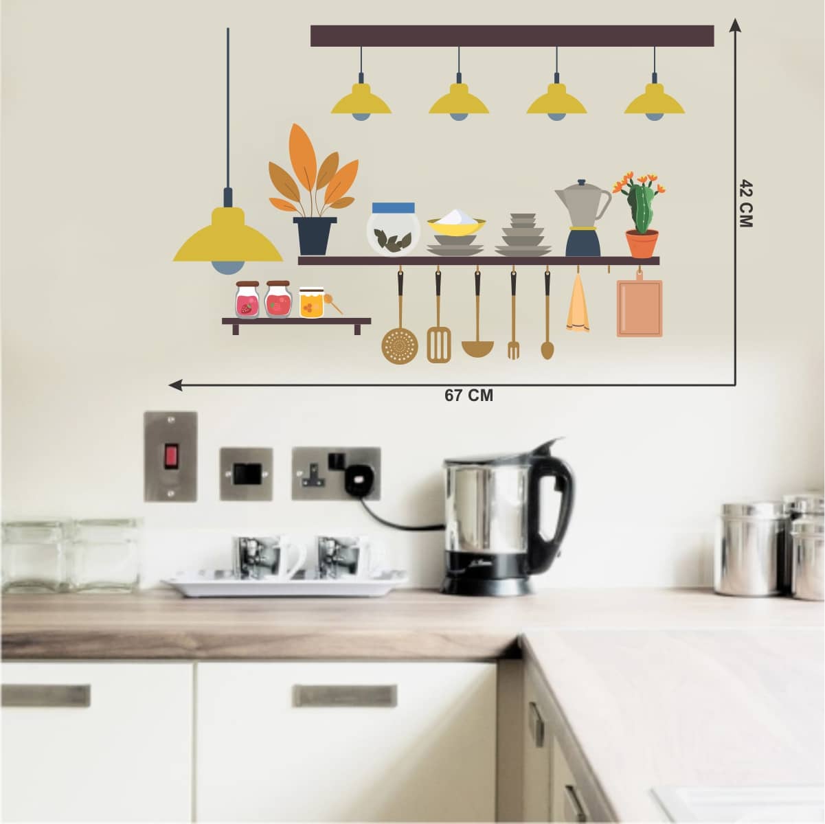 Sticker Studio Kitchen Utensils Foods & Beverages Sticker ( 48 x 58 cms )