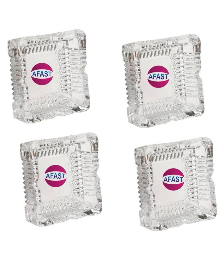     			Afast Glass Ash Tray, Transparent, Pack Of 4, 100 ml