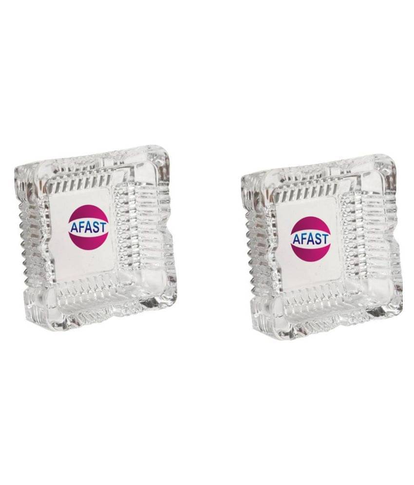     			Afast Glass Ash Tray, Transparent, Pack Of 2, 100 ml