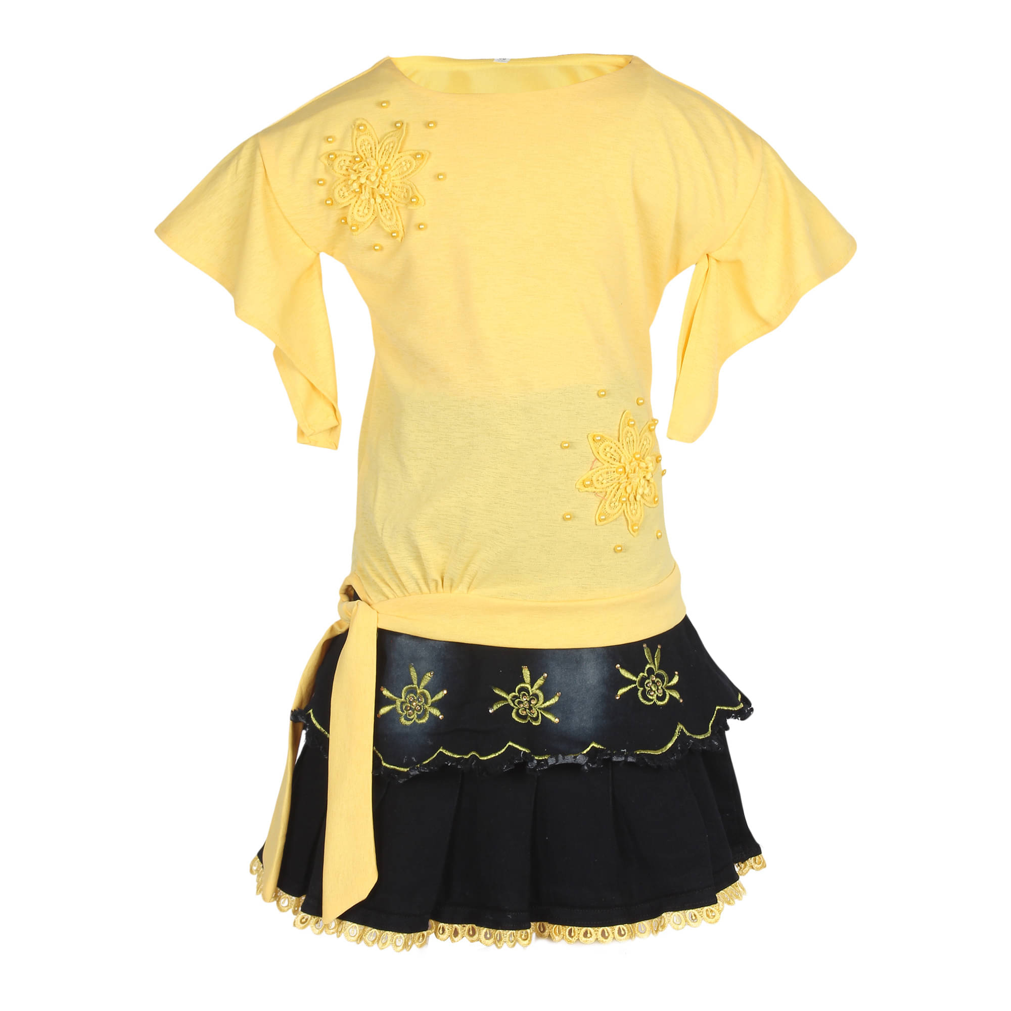     			Arshia Fashions Pack of 1 Girls Cotton Blend Top With Skirt ( Yellow )