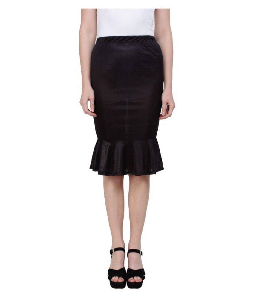     			You Forever Satin A-Line Skirt - Black