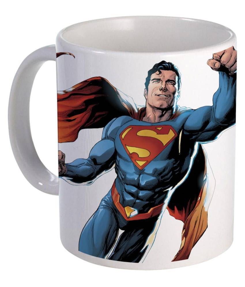     			COLOR YARD Superman Cartoon Ceramic Coffee Mug 320 mL ( Pack of 1 )