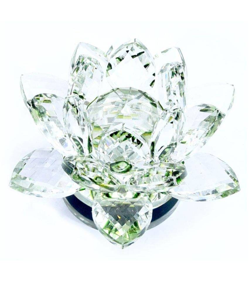     			Fengshui Transparent Crystal Lotus for Positive Energy for Good Luck and Prosperity Vastu Crystal Lotus Decorative Showpiece By Pandit NM Shrimali