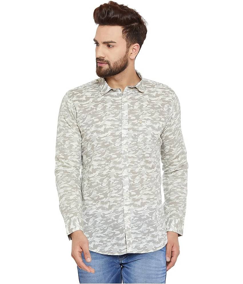Duke Cotton Slim Fit Printed Men's Casual Shirt - Beige ( Pack of 1 )