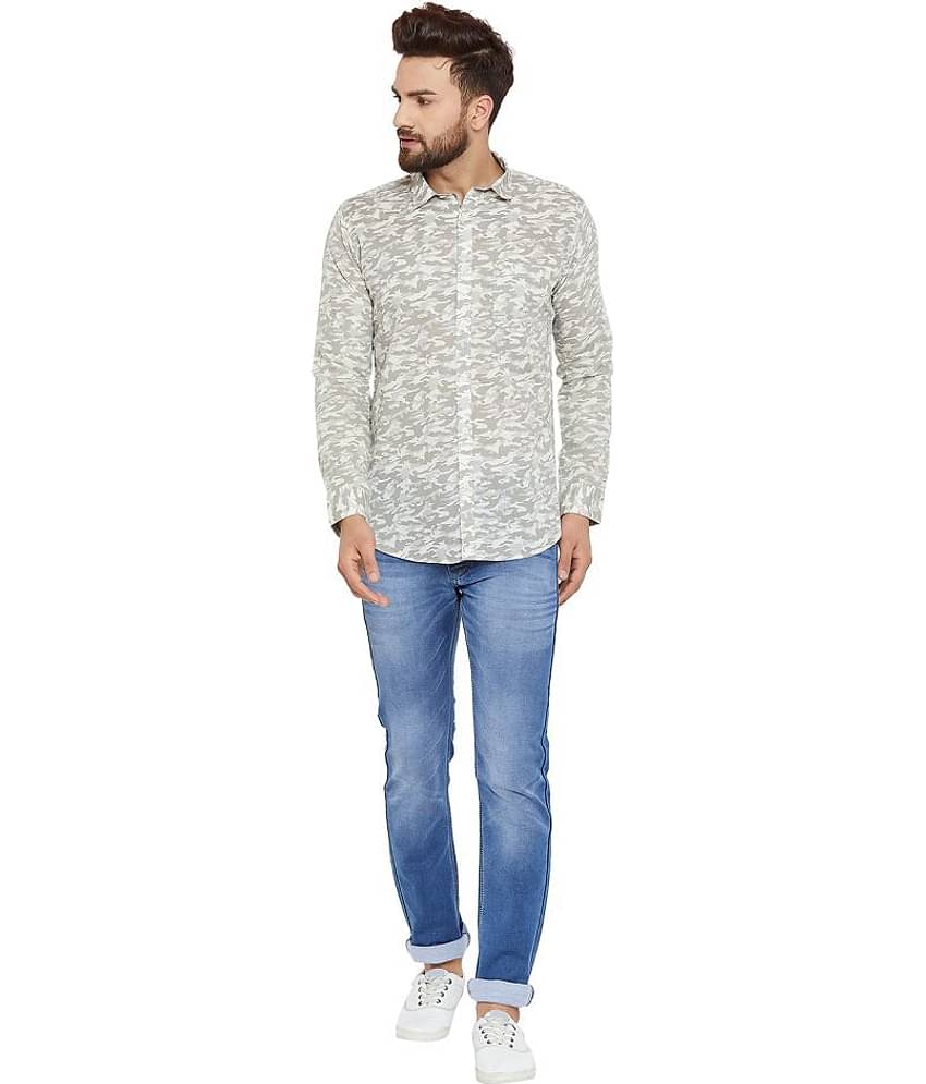 Duke Cotton Slim Fit Printed Men's Casual Shirt - Beige ( Pack of 1 )