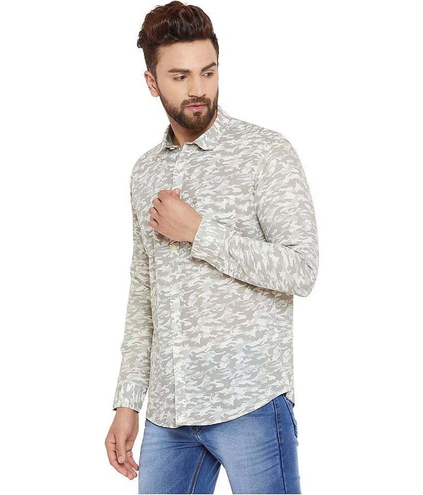 Duke Cotton Slim Fit Printed Men's Casual Shirt - Beige ( Pack of 1 )