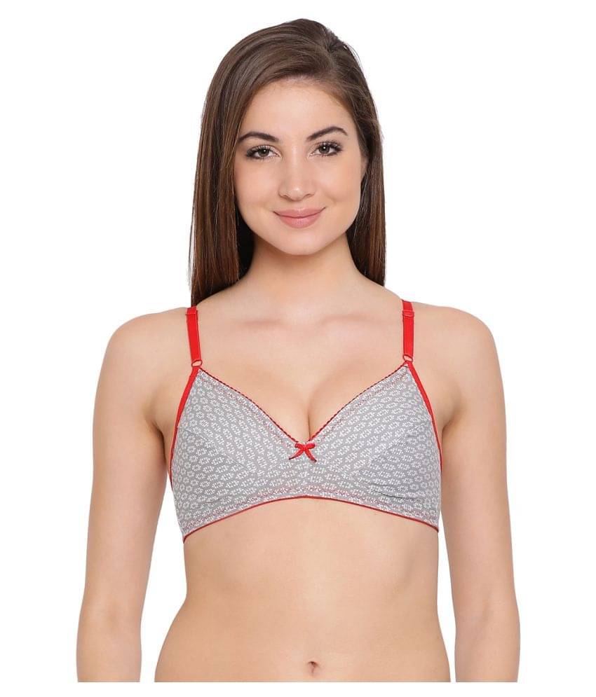 Clovia Cotton T-Shirt Bra - Grey Clovia Cotton T-Shirt Bra - Grey