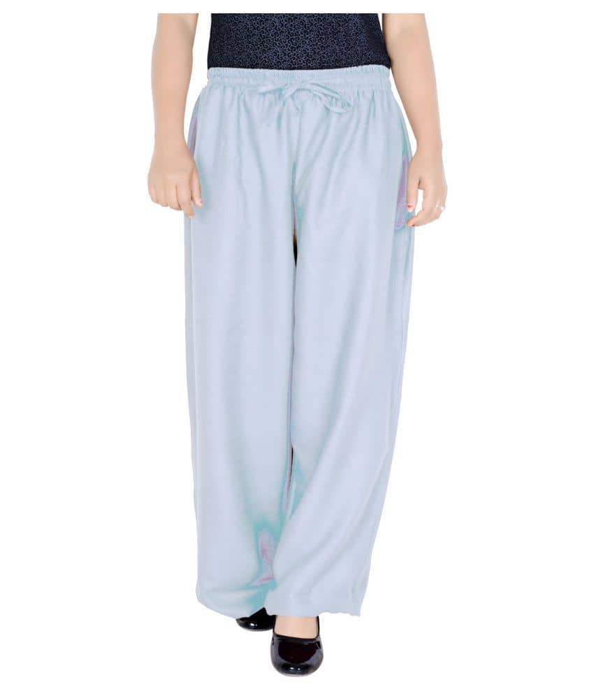 Sttoffa - Grey Melange Rayon Loose Fit Women's Casual Pants  ( Pack of 1 ) - Trousers | Buy online on ZillyBuy