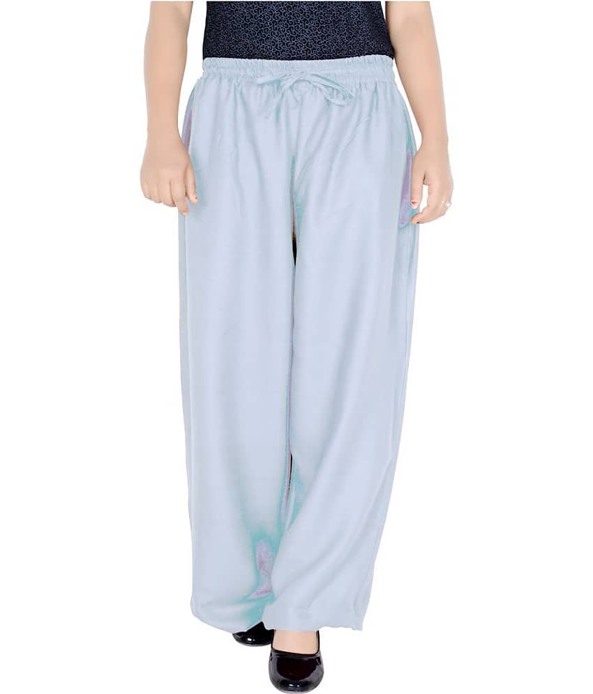 Sttoffa - Grey Melange Rayon Loose Fit Women's Casual Pants ( Pack of 1 ) - Trousers | Buy online on ZillyBuy