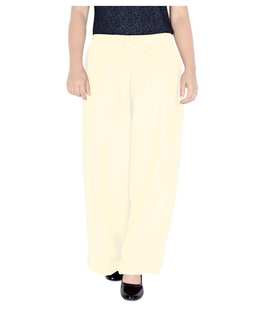     			Sttoffa - Off White Rayon Loose Fit Women's Casual Pants  ( Pack of 1 )