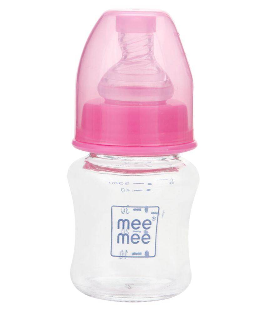     			Mee Mee 60ml Premium Glass Feeding Bottle (Pink)