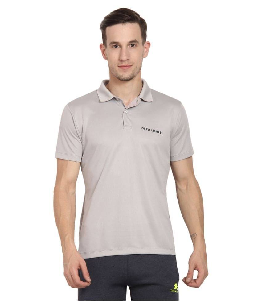     			OFF LIMITS Pack of 1 Polyester Regular Fit Solid Half Sleeves Men's Polo T Shirt ( Grey )