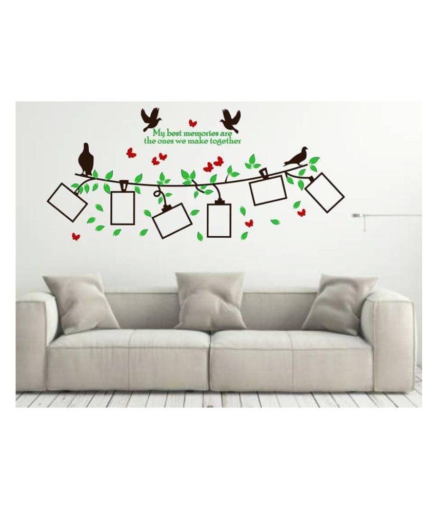     			Wallzone Birds Photo Frames Abstract Sticker ( 80 x 160 cms )