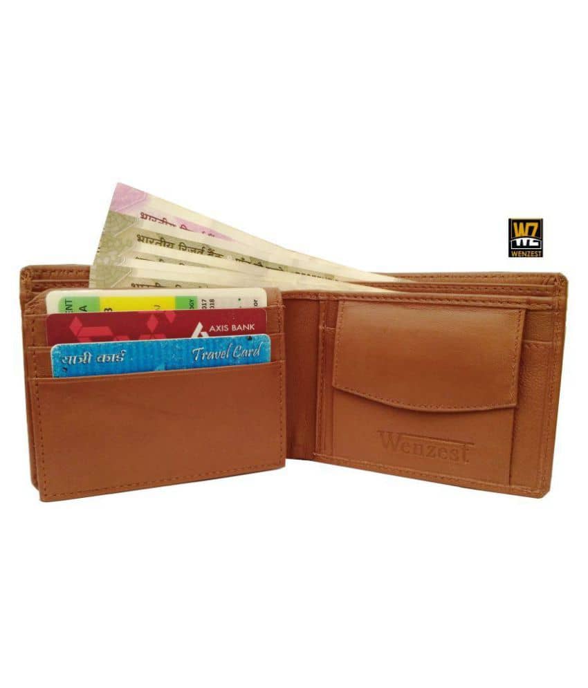WENZEST - Tan Leather Men's Regular Wallet ( Pack of 1 ) - Handbags | Buy online on ZillyBuy