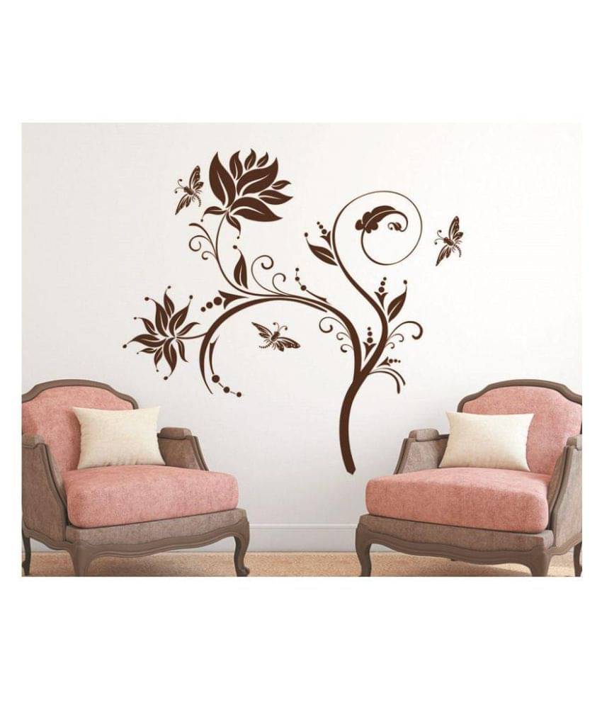     			Wallzone Tree With Branch Nature Sticker ( 95 x 100 cms )
