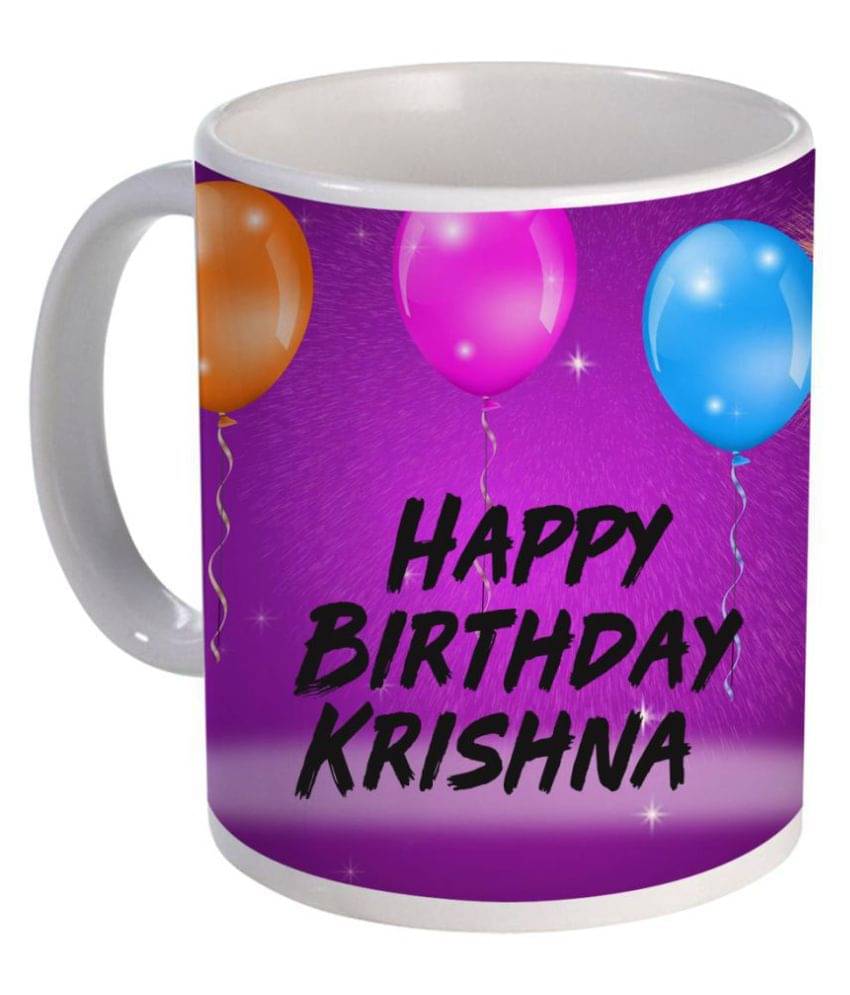     			COLOR YARD birthday Krishna Ceramic Coffee Mug 1 Pcs 325 ml