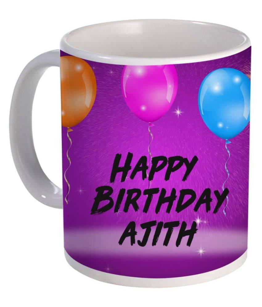     			COLOR YARD happy birthday Ajith Ceramic Coffee Mug 1 Pcs 325 ml