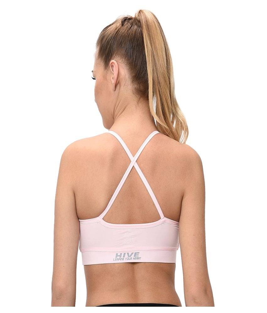 Elina Polyester Sports Bra - Pink     			Elina Polyester Sports Bra - Pink