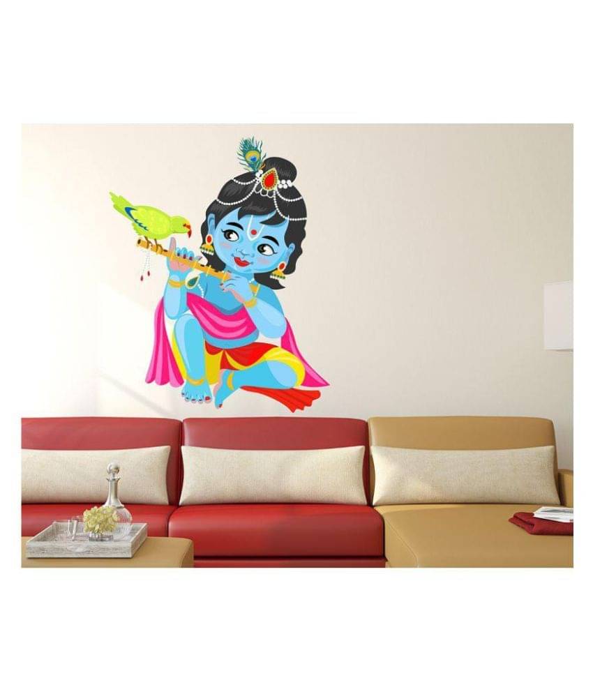 Wallzone Krishna Religious & Inspirational Sticker ( 55 x 45 cms ) Wallzone Krishna Religious & Inspirational Sticker ( 55 x 45 cms )