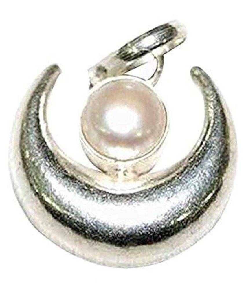 Half Moon Shape Pendant with Natural Pearl (Medium) Chand Moti Locket Moti Locket/Pearl Locket Half Moon Shape Pendant with Natural Pearl (Medium) Chand Moti Locket Moti Locket/Pearl Locket