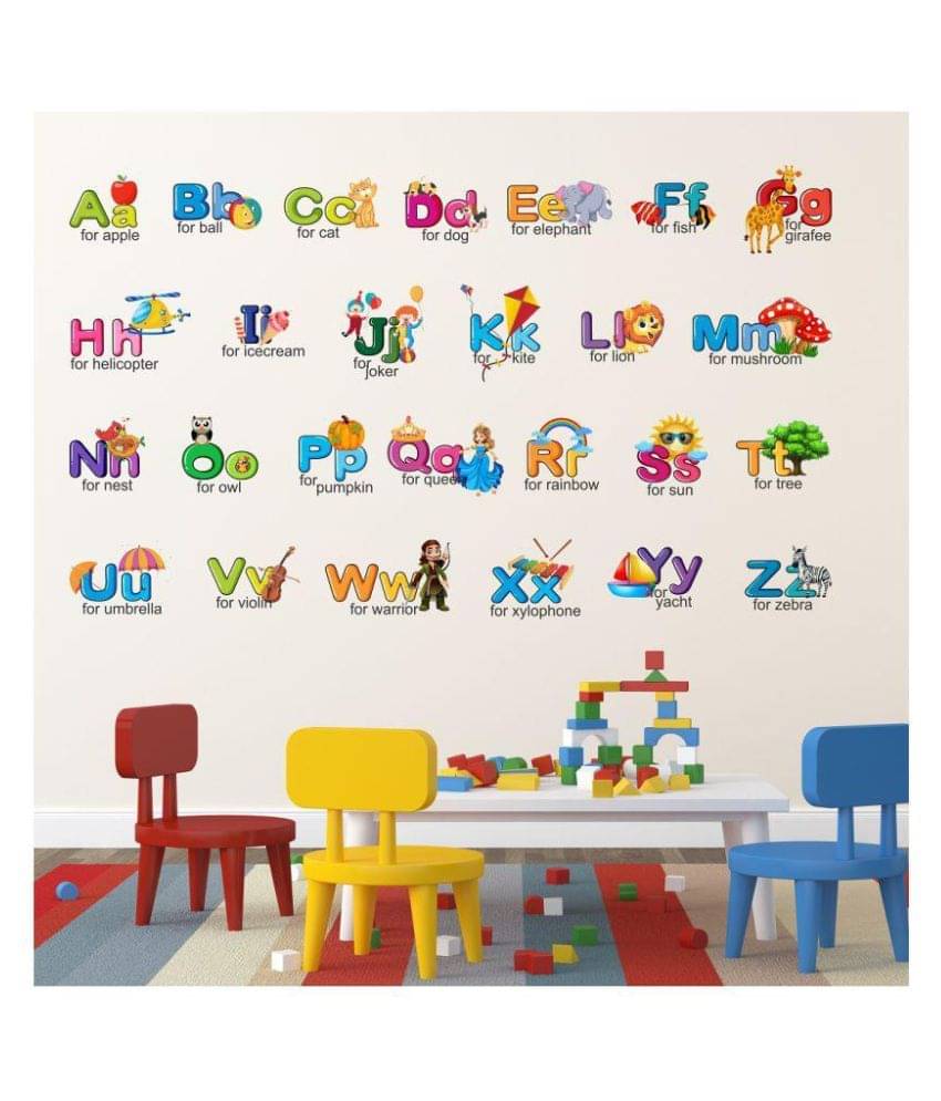    			Wallzone Colorfull Alphabets Alphabet Sticker ( 70 x 120 cms )