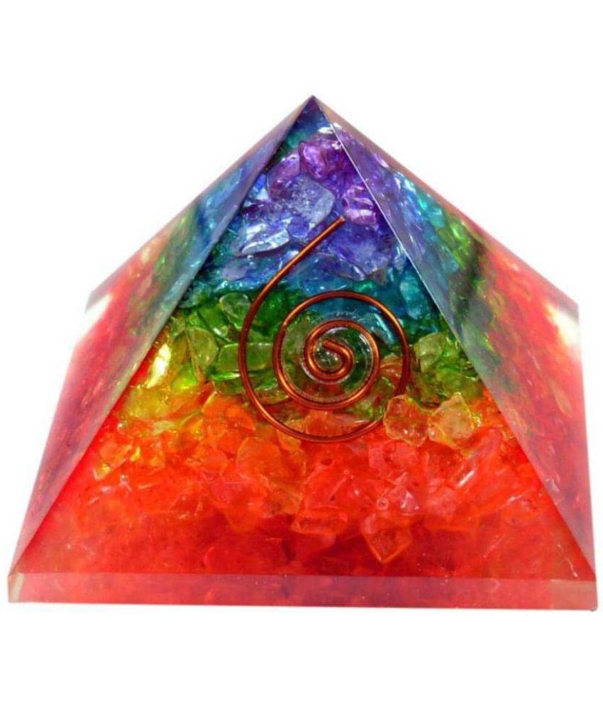     			MTV Crystal Products 7 Chakra i Onyx Orgone Pyramid Crystal With Copper Energy Generator Orgonite Crystal Yantra  (Pack of 1)
