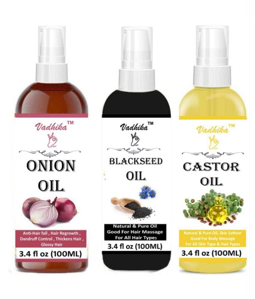     			Vadhika ONION & Blackseed & CASTOR Oil For Hair Growth, 300ML ml Pack of 3