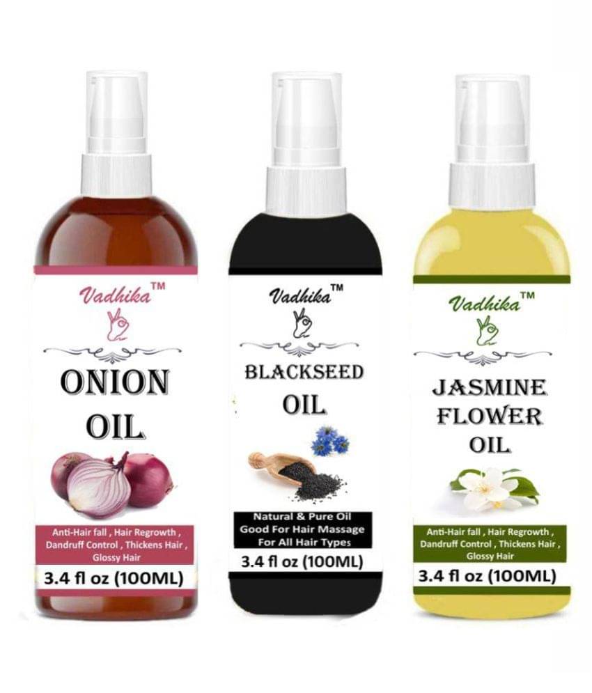     			Vadhika ONION OIL & Blackseed & JASMINE OIL For Hair Growth 300ML ml Pack of 3