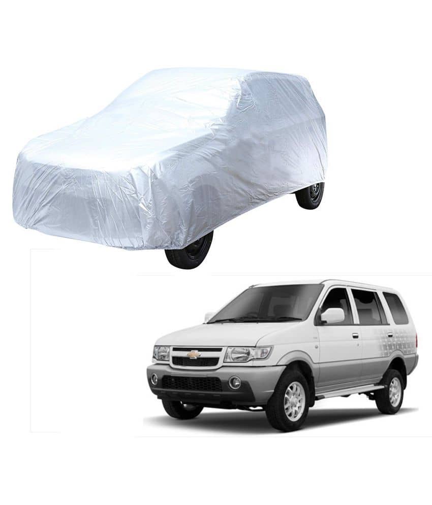 Autoretail Silver Color Dust Proof Car Body Polyster Cover Without Mirror Pocket Polyster For Chevrolet Tavera