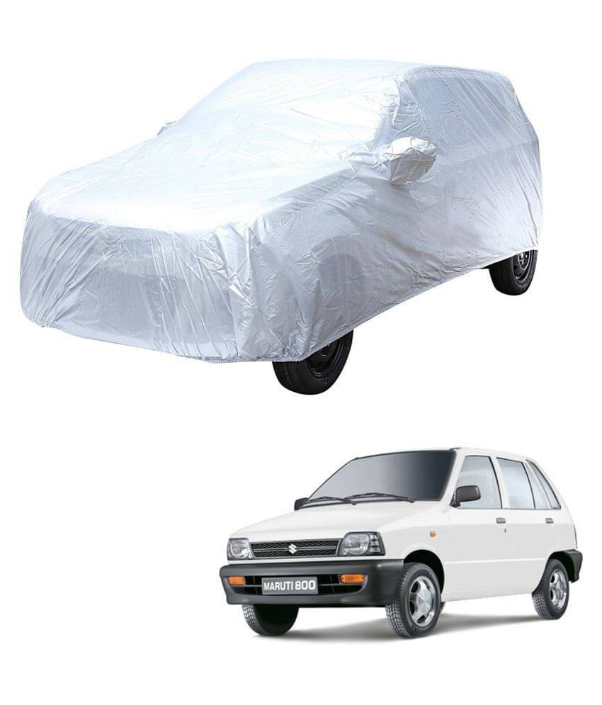     			Autoretail Silver Color Dust Proof Car Body Polyster Cover With Mirror Pocket Polyster For Maruti Suzuki 800