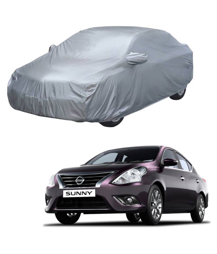 Autoretail Silver Color Dust Proof Car Body Polyster Cover With Mirror Pocket Polyster For Nissan Sunny