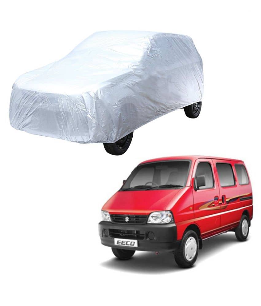 Autoretail Silver Color Dust Proof Car Body Polyster Cover Without Mirror Pocket Polyster For Maruti Suzuki Eeco