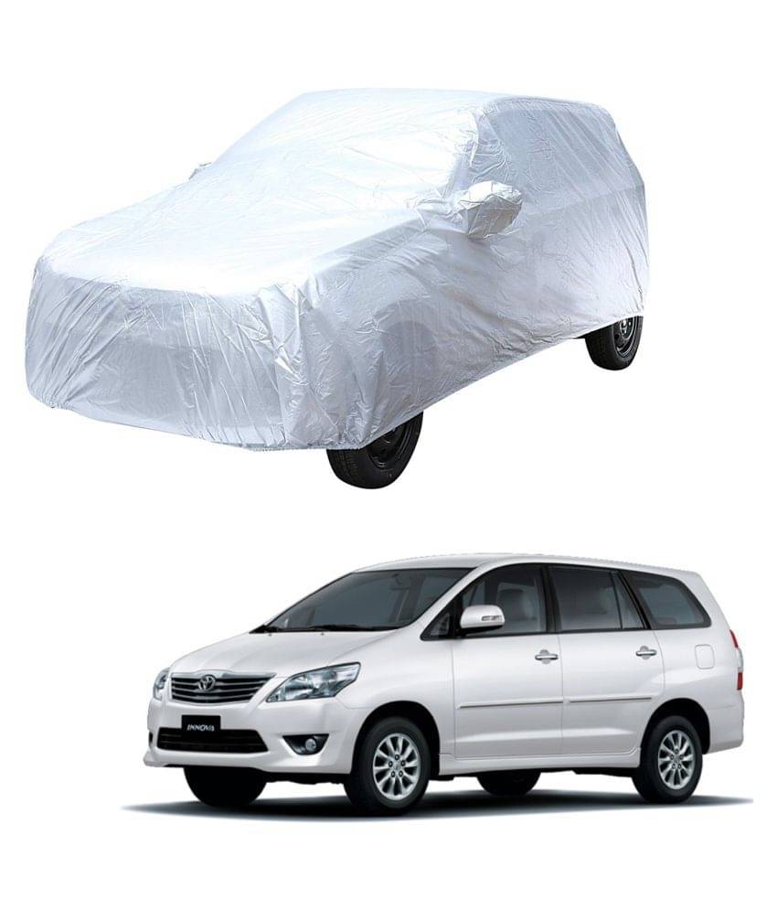     			Autoretail Silver Color Dust Proof Car Body Polyster Cover With Mirror Pocket Polyster For Toyota Innova