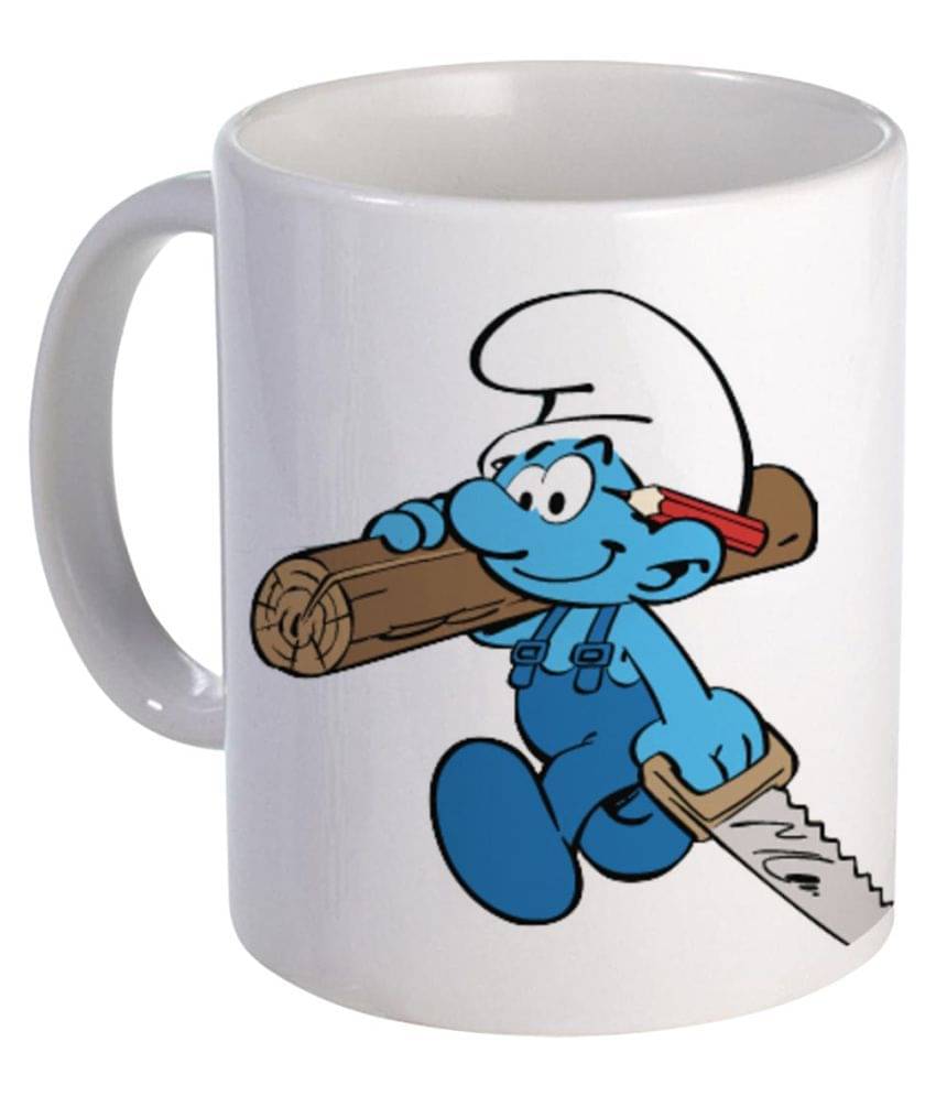     			COLOR YARD handy smurf cartoons Ceramic Coffee Mug 320 mL ( Pack of 1 )