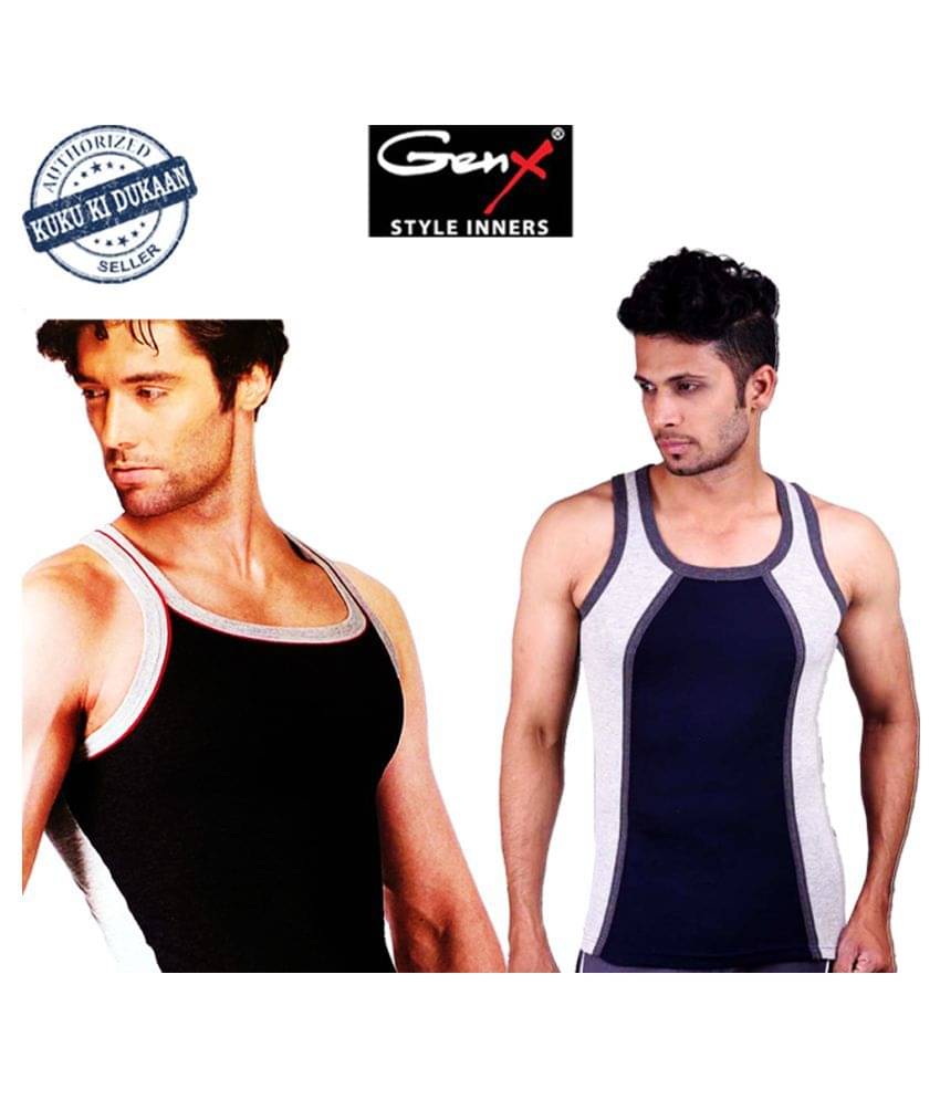 Genx Multi Sleeveless Vests Pack of 2 Genx Multi Sleeveless Vests Pack of 2