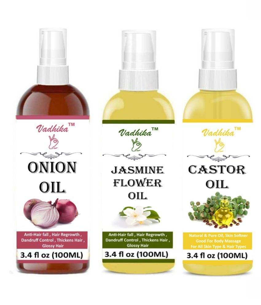     			Vadhika 100% Organic Onion And Jasmine & Castor Oil 300ML ml Pack of 3