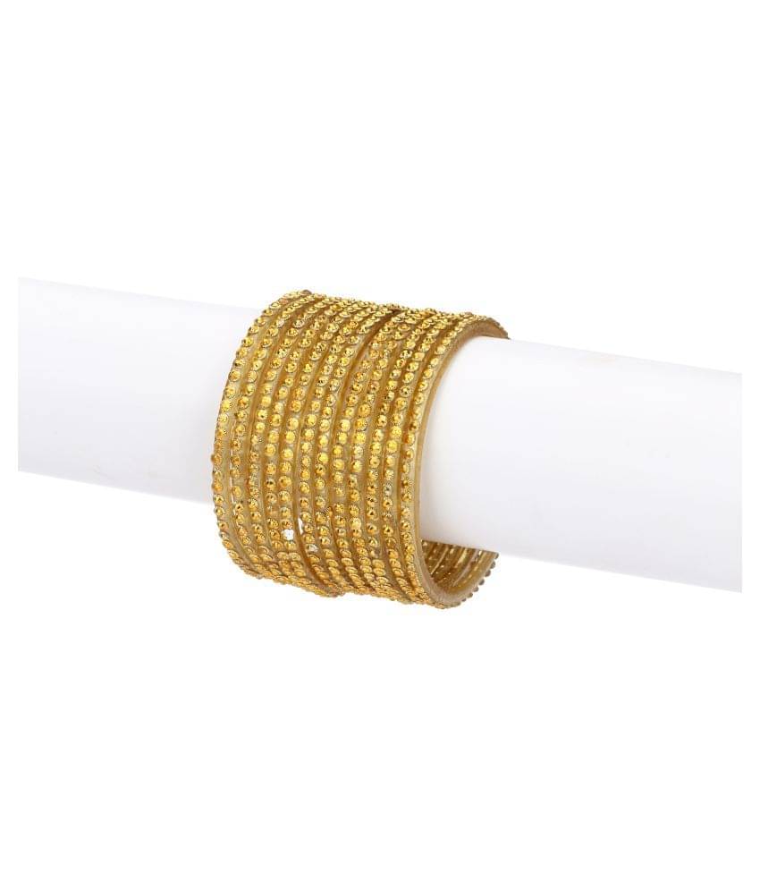 Designer Colorful Collection Yellow 12 Fashion Bangle Set Ornamented With Exclusive Beads-GW1 Designer Colorful Collection Yellow 12 Fashion Bangle Set Ornamented With Exclusive Beads-GW1