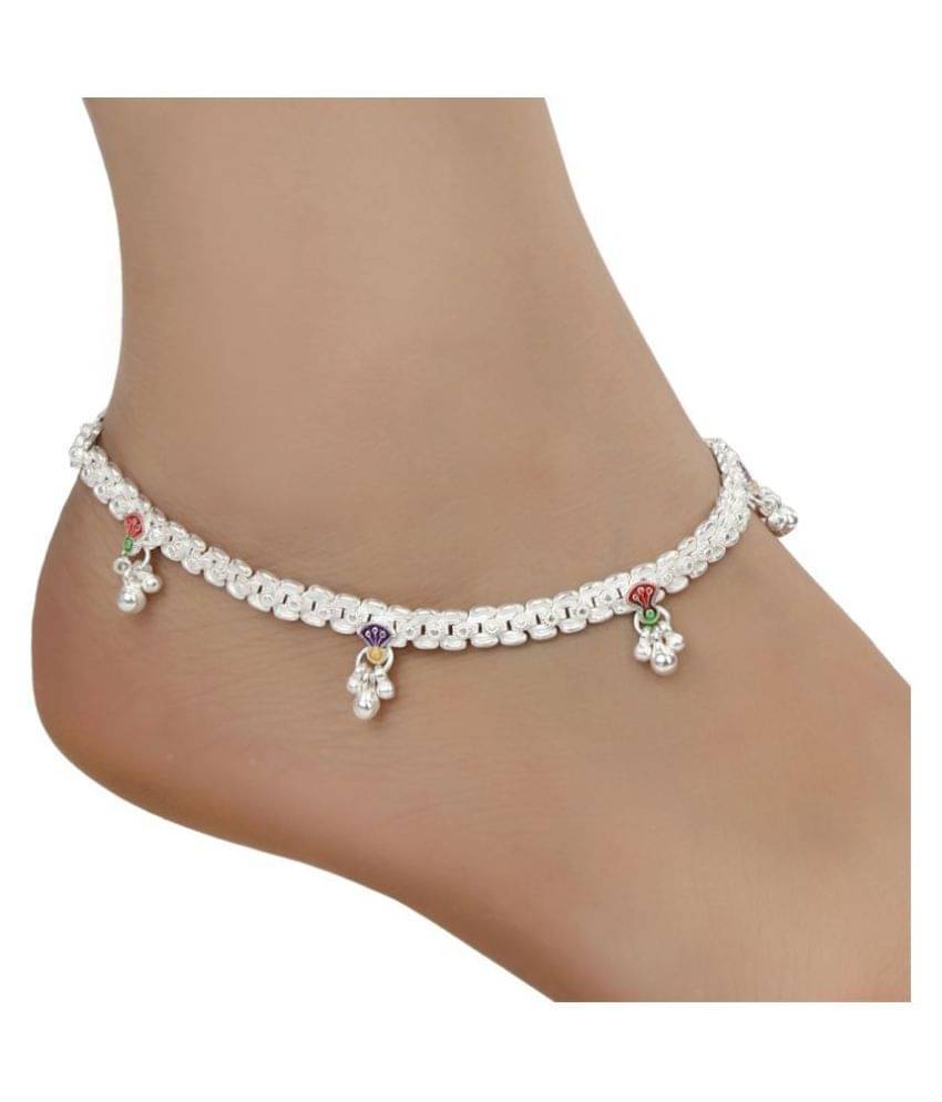 AanyaCentric - Silver Anklets ( Pack of 1 ) AanyaCentric - Silver Anklets ( Pack of 1 )
