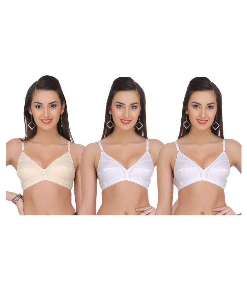 Selfcare Pack of 3 Cotton Non Padded Women's T-Shirt Bra ( Multi Color ) Selfcare Pack of 3 Cotton Non Padded Women's T-Shirt Bra ( Multi Color )