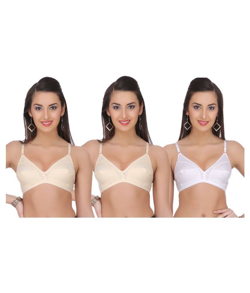     			Selfcare Pack of 3 Cotton Non Padded Women's T-Shirt Bra ( Multi Color )