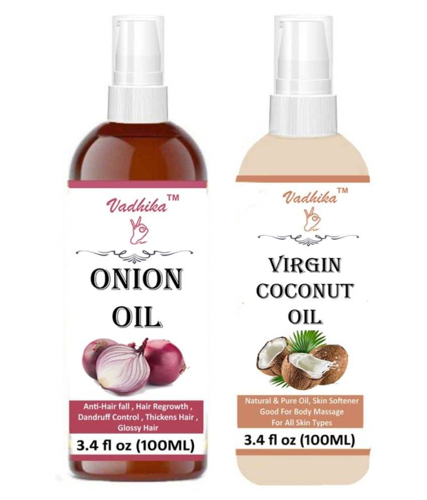     			Vadhika 100% Organic ONION Oil And Coconut Oil Hair Massage- 200ML ml Pack of 2