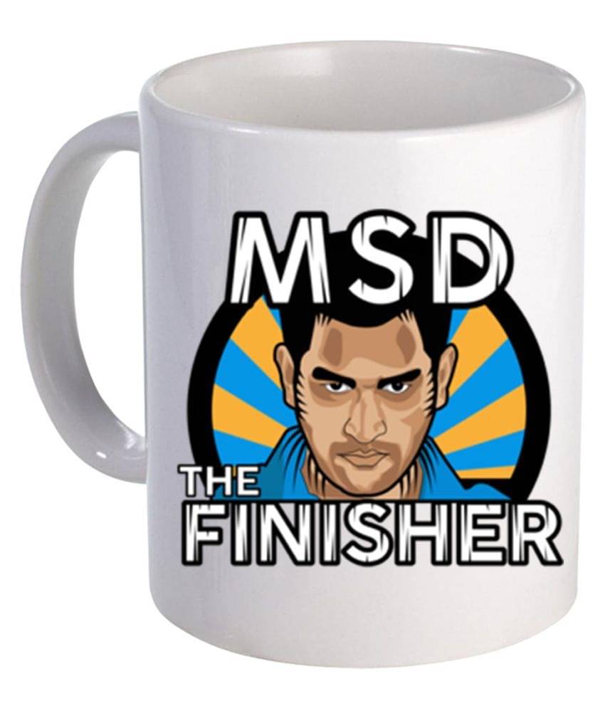 COLOR YARD best MSD the finisher with Mahi pic design on Ceramic Coffee Mug 1 Pcs 325 ml COLOR YARD best MSD the finisher with Mahi pic design on Ceramic Coffee Mug 1 Pcs 325 ml