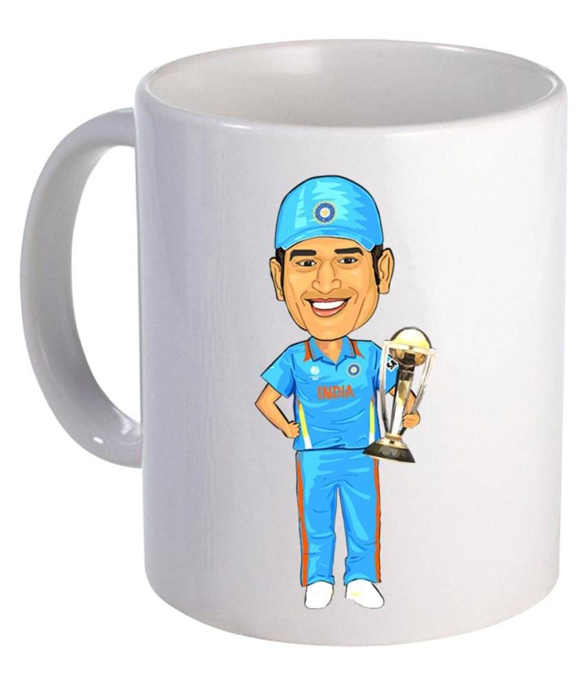 COLOR YARD best Mahinder singh dhoni stachu design on white Ceramic Coffee Mug 1 Pcs 325 ml COLOR YARD best Mahinder singh dhoni stachu design on white Ceramic Coffee Mug 1 Pcs 325 ml