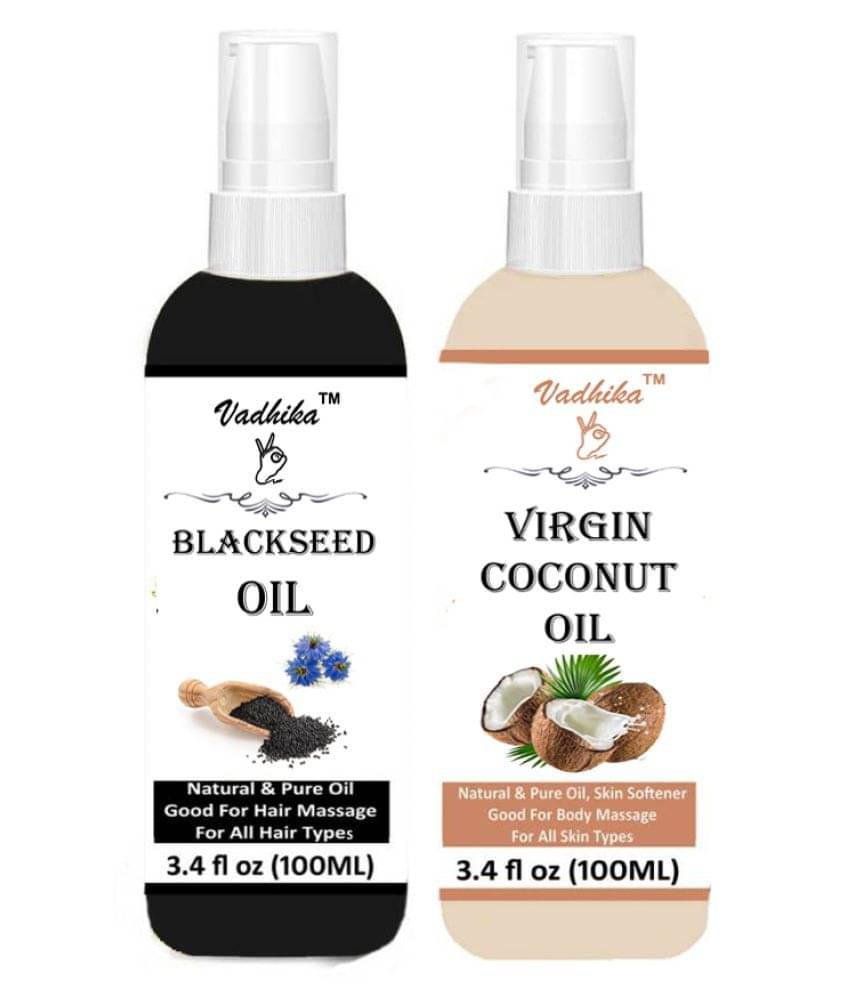     			Vadhika 100% Pure & BLACK SEED & COCONUT OIL 200ML ml Pack of 2
