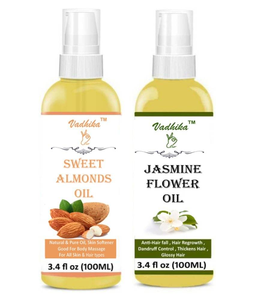     			Vadhika 100% Pure & SWEET ALMONDS & JASMINE FLOWBER OIL 200ML ml Pack of 2