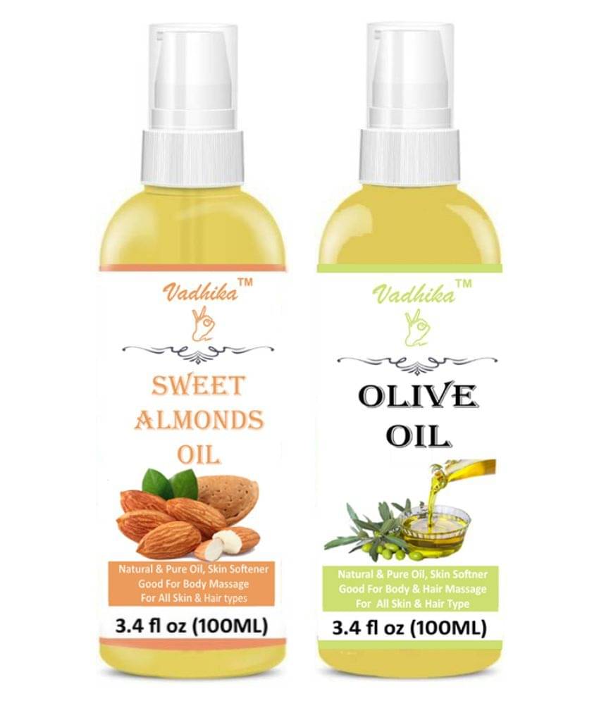     			Vadhika 100% Pure & SWEET ALMONDS & OLIVE OIL 200ML ml Pack of 2