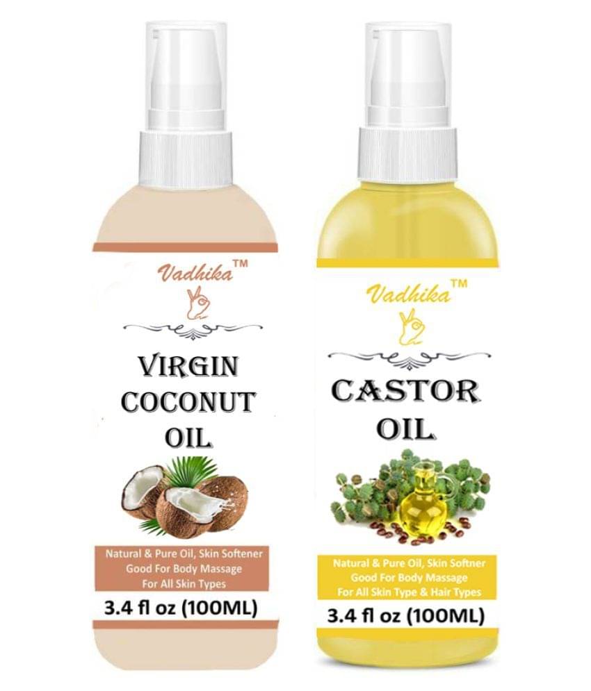     			Vadhika 100% Pure & COCONUT & CASTOR OIL 200ML ml Pack of 2