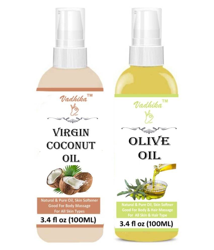 Vadhika 100% Pure & COCONUT & OLIVE OIL 200ML ml Pack of 2 Vadhika 100% Pure & COCONUT & OLIVE OIL 200ML ml Pack of 2